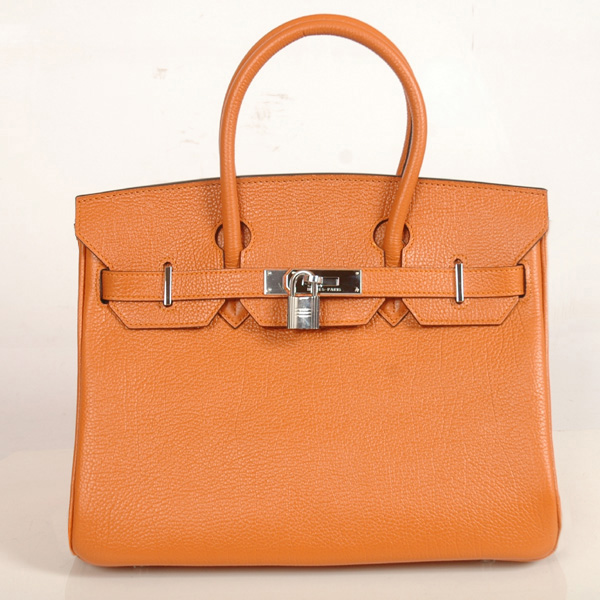 H30BJOS Hermes Birkin in pelle togo togo 30cm a Orange con Silv